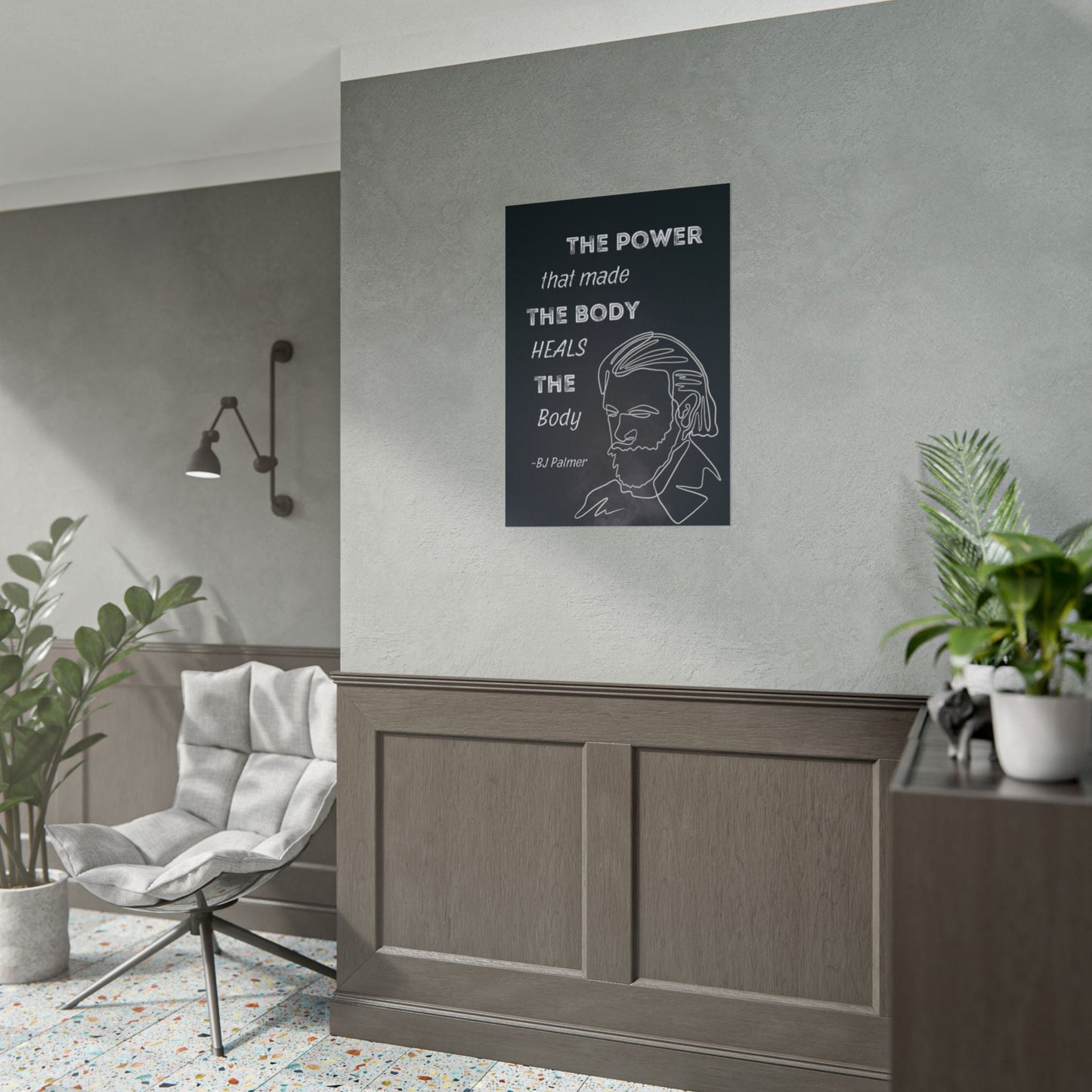 Chiropractic Poster BJ Palmer - "The Power That Made The Body Heals The Body' - DC Maike Perello