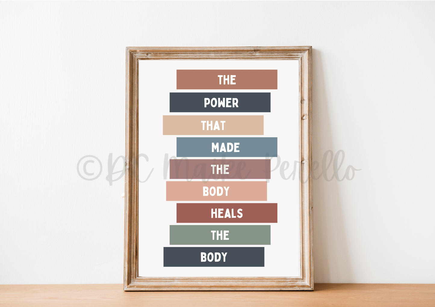 Chiropractic Poster - "The Power That Made The Body Heals The Body" - DC Maike Perello