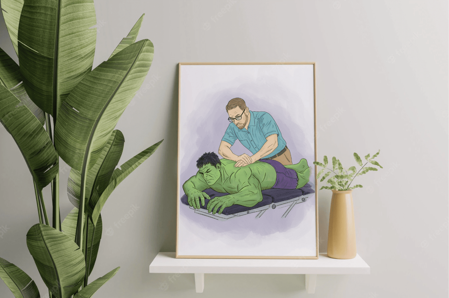 Funny Chiropractic Poster Hulk Adjustment - DC Maike Perello