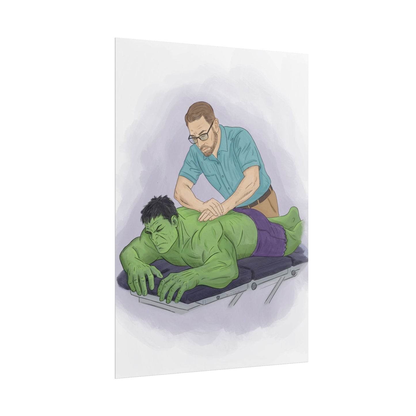 Funny Chiropractic Poster Hulk Adjustment - DC Maike Perello