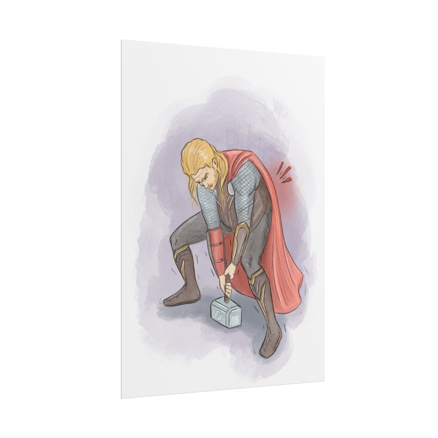 Funny Chiropractic Poster - Thor With Back Pain - DC Maike Perello
