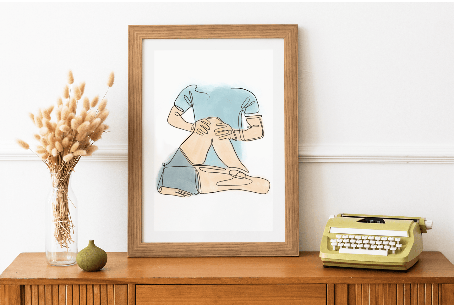 Line Art Physiotherapy Poster, Health Professional Clinic Office Decor - DC Maike Perello