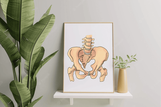 Pelvis Anatomy Line Art Poster for Clinic Office Decor - DC Maike Perello