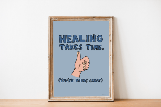 Poster "Healing Takes Time" Quote - Wellness Clinic Office Decor - DC Maike Perello
