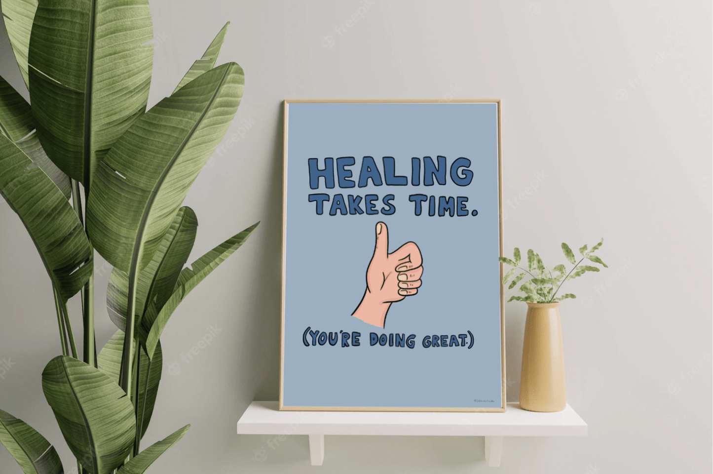 Poster "Healing Takes Time" Quote - Wellness Clinic Office Decor - DC Maike Perello