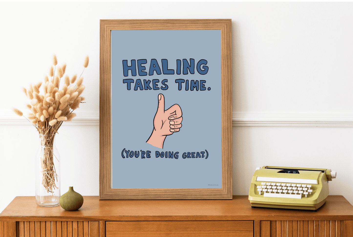 Poster "Healing Takes Time" Quote - Wellness Clinic Office Decor - DC Maike Perello