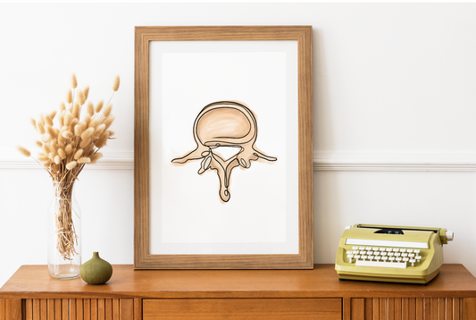 Vertebra Line Art Poster, Spine Anatomy Poster, Clinic Office Decor & Gifts