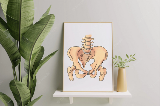 Pelvis Line Art Office Decor, Anatomy Art for Health Professionals, Clinic Wall Art