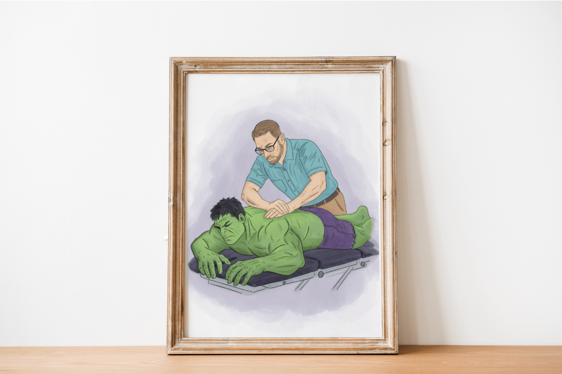 Funny Chiropractic Poster Hulk Adjustment - DC Maike Perello