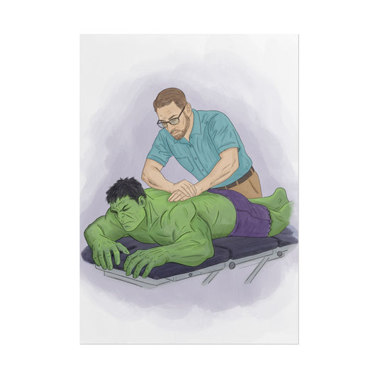 Funny Chiropractic Poster Hulk Adjustment - DC Maike Perello
