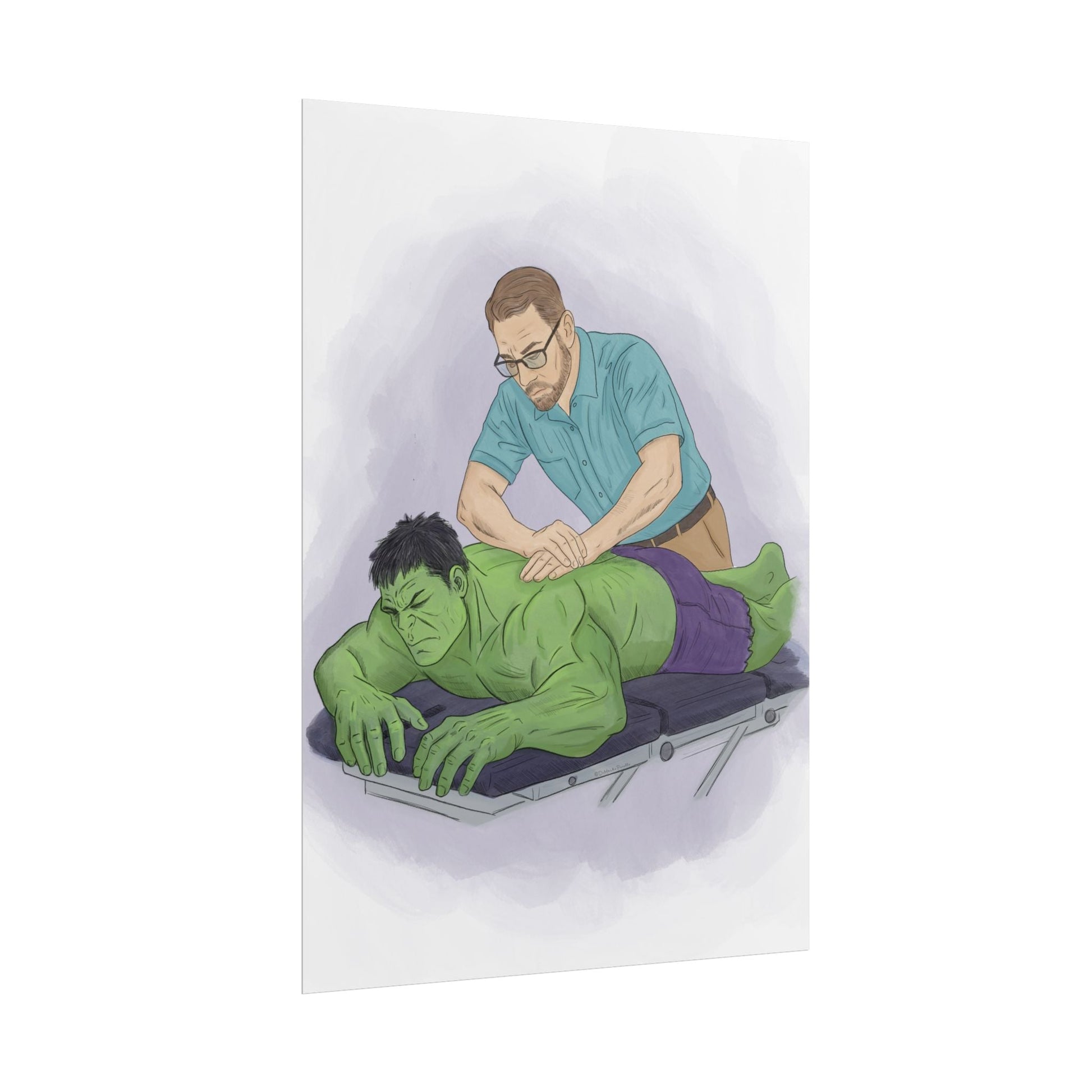 Funny Chiropractic Poster Hulk Adjustment - DC Maike Perello