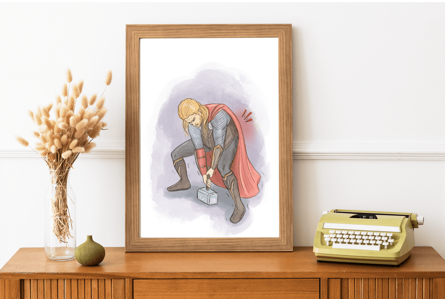 Funny Chiropractic Poster - Thor With Back Pain - DC Maike Perello