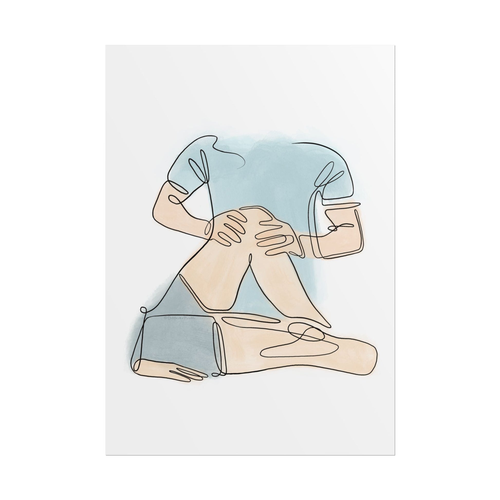 Line Art Physiotherapy Poster, Health Professional Clinic Office Decor - DC Maike Perello