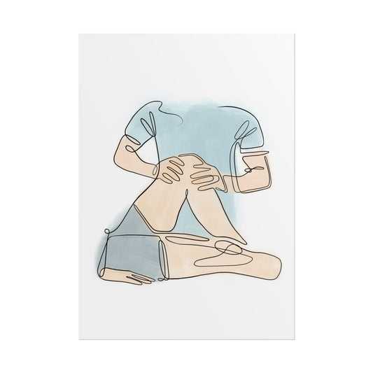 Line Art Physiotherapy Poster, Health Professional Clinic Office Decor - DC Maike Perello